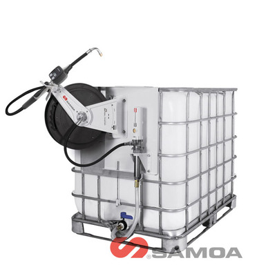 SAMOA3:1气动油泵套装，适用于1000升IBC桶，带10m单臂软管卷盘